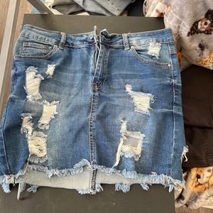 Denim mini skirt